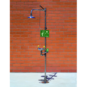 4250TI - EMERGENCY SHOWER / EYEWASH IN STAINLESS STEEL WITH FOOT CONTROL, FLOOR MOUNTED